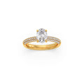 Oval Diamond Ring in White Gold – Triple Row Pavé Engagement Style