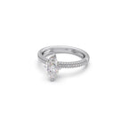 Marquise Diamond Engagement Ring in Yellow Gold – Pave Band Ring for Women