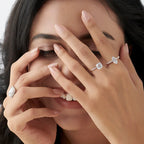 Marquise Diamond Engagement Ring in Yellow Gold – Pave Band Ring for Women