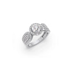 Designer Halo Diamond Ring for Women – Round Cut Center Stone