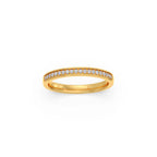 Elegant Diamond Eternity Band in Yellow Gold – Dainty & Stylish Ring