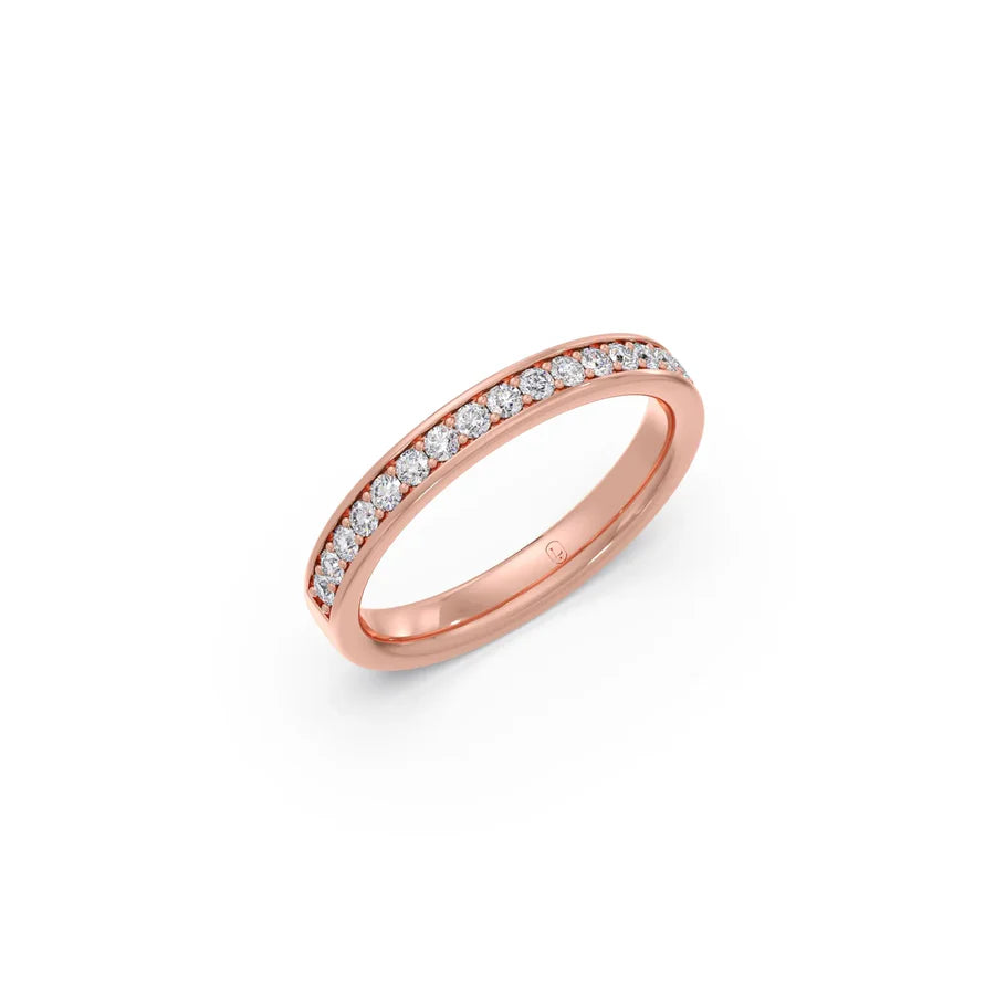 Classic Diamond Band Ring – Sleek Everyday Style in Yellow, Rose & White Gold | Perfect for Office, Travel & Casual Wear