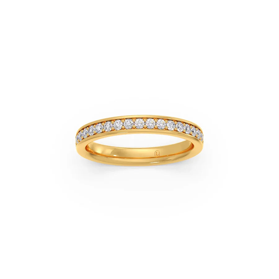 Classic Diamond Band Ring – Sleek Everyday Style in Yellow, Rose & White Gold | Perfect for Office, Travel & Casual Wear