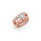 Heart Shaped Diamond Ring Set for Women – Yellow Gold | Engagement & Wedding Combo