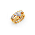 Heart Shaped Diamond Ring Set for Women – Yellow Gold | Engagement & Wedding Combo