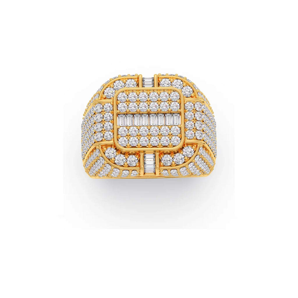Bold Diamond Ring for Men – Yellow Gold Luxury Statement Ring