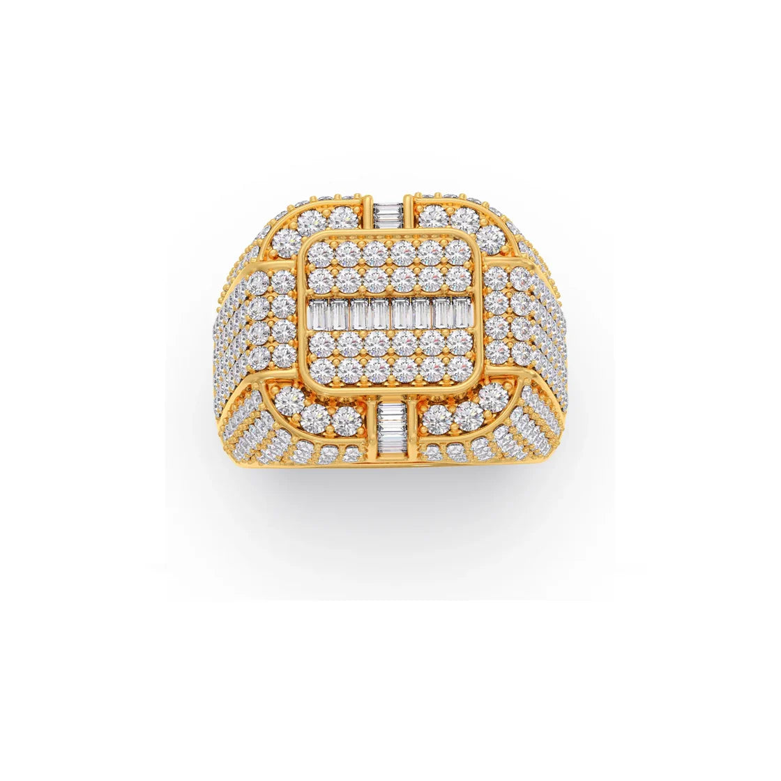 Bold Diamond Ring for Men – Yellow Gold Luxury Statement Ring