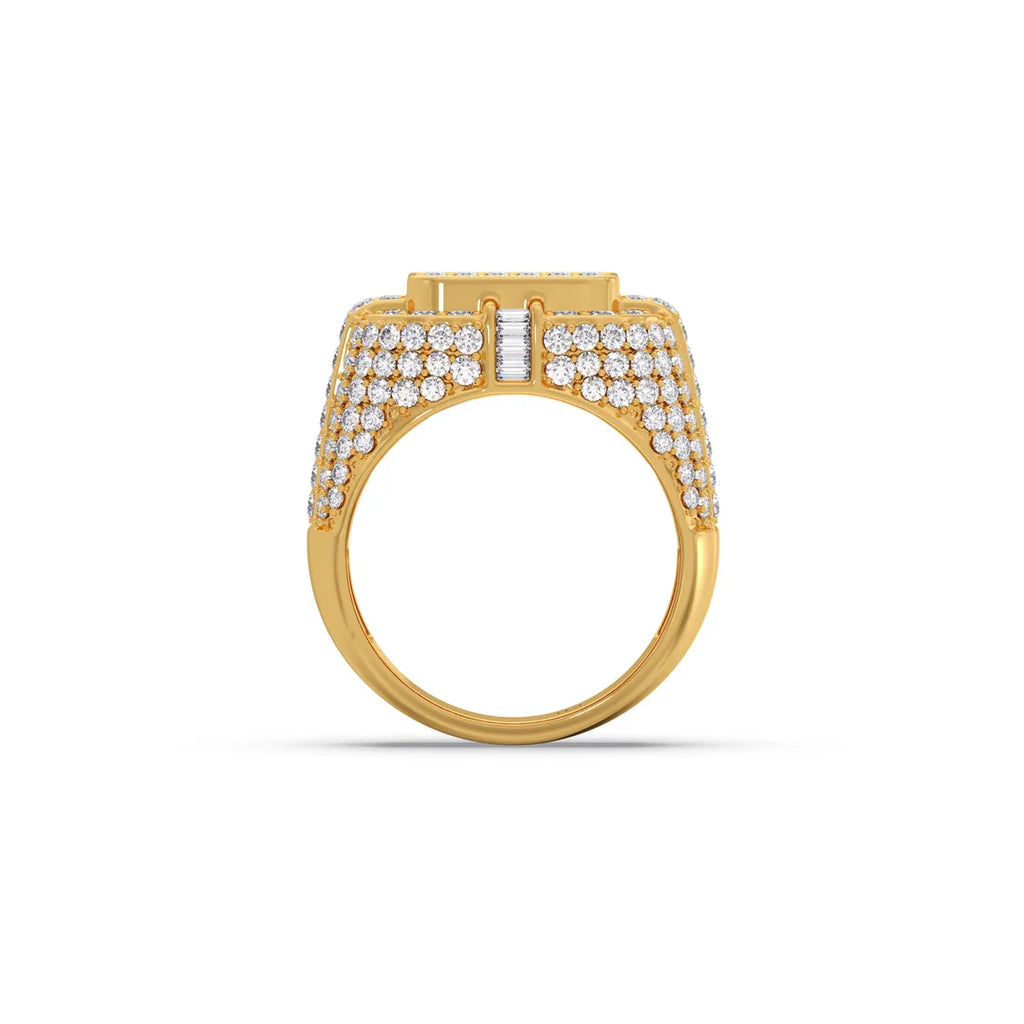 Bold Diamond Ring for Men – Yellow Gold Luxury Statement Ring