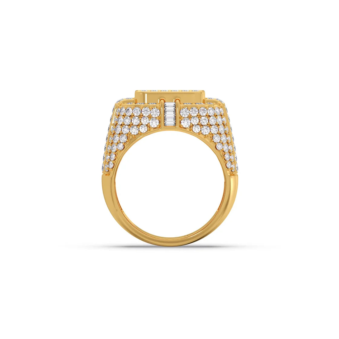 Bold Diamond Ring for Men – Yellow Gold Luxury Statement Ring