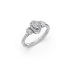 White Gold Pear Cluster Diamond Ring – Triple Diamond Sparkle