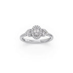 White Gold Pear Cluster Diamond Ring – Triple Diamond Sparkle