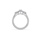 White Gold Pear Cluster Diamond Ring – Triple Diamond Sparkle