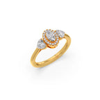 White Gold Pear Cluster Diamond Ring – Triple Diamond Sparkle