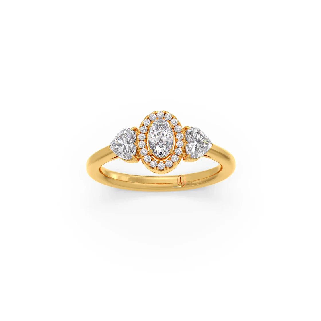 White Gold Pear Cluster Diamond Ring – Triple Diamond Sparkle