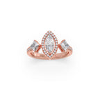 Marquise & Princess Diamond Ring in Yellow Gold – Elegant Designer Look