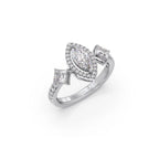 Marquise & Princess Diamond Ring in Yellow Gold – Elegant Designer Look