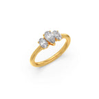 Three Oval Diamond Ring in Yellow Gold – Classic & Elegant Design