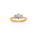 Three Oval Diamond Ring in Yellow Gold – Classic & Elegant Design