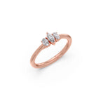 Three-Stone Diamond Ring in Yellow Gold – Pear-Shaped Diamonds