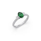 Green Sapphire and Diamond Ring in Yellow Gold | Elegant Engagement Ring
