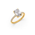 Emerald-Cut Diamond Solitaire Ring in Yellow Gold – Classic Elegant Engagement Style