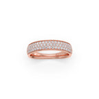 Triple Row Diamond Band Ring in Yellow Gold – Sparkling Eternity Style