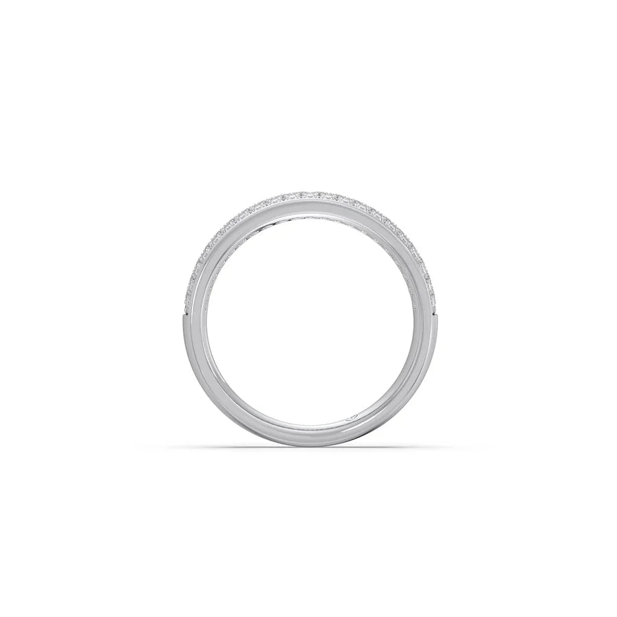 Triple Row Diamond Band Ring in Yellow Gold – Sparkling Eternity Style