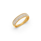 Triple Row Diamond Band Ring in Yellow Gold – Sparkling Eternity Style