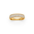 Triple Row Diamond Band Ring in Yellow Gold – Sparkling Eternity Style