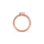 Pear Shaped Diamond Ring in Yellow Gold – Split Band with Halo Sparkle