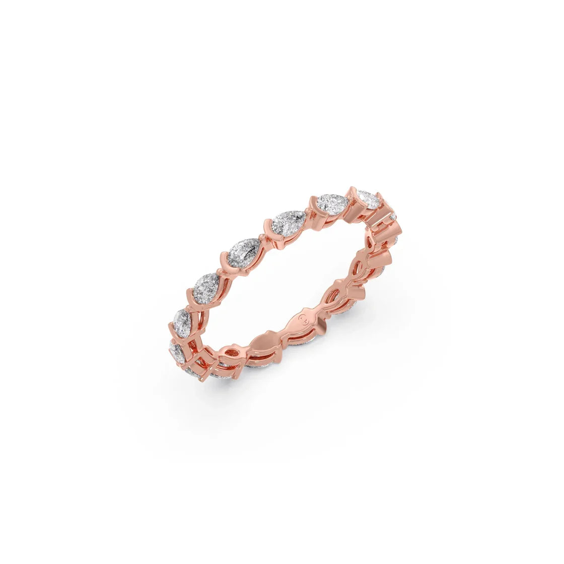 Eternity Diamond Band Ring – Yellow Gold with Oval Lab-Grown Diamonds