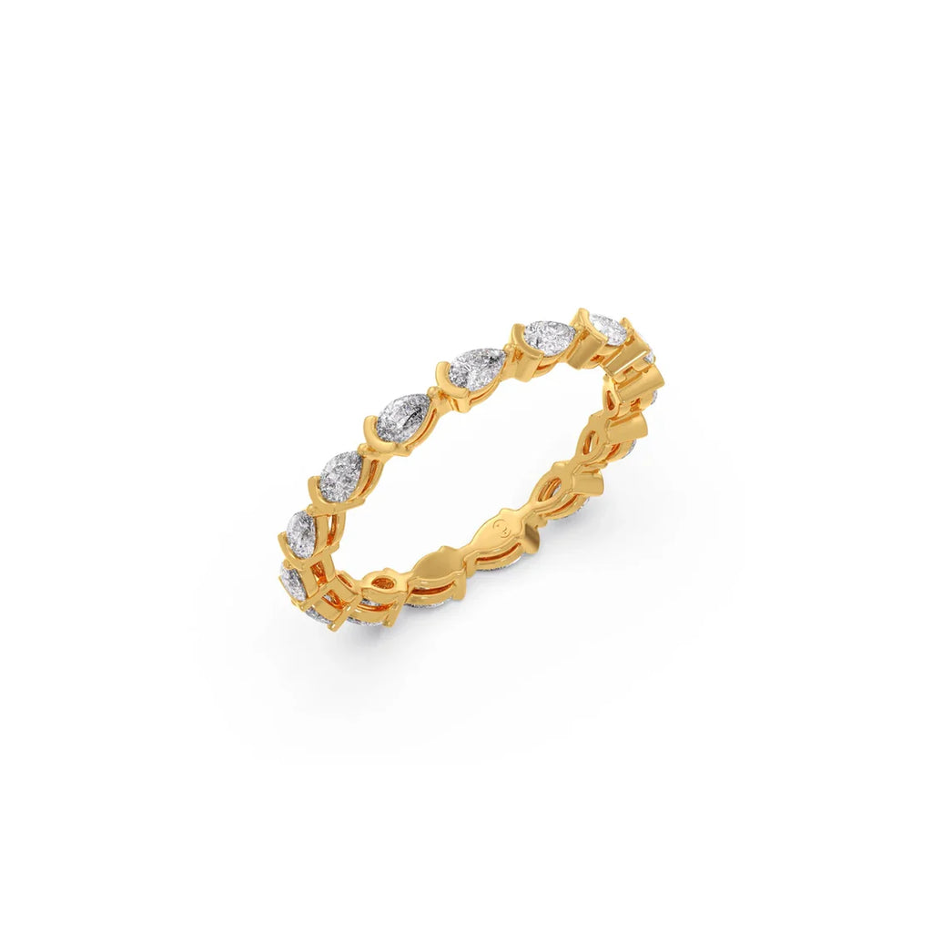 Eternity Diamond Band Ring – Yellow Gold with Oval Lab-Grown Diamonds