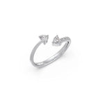 Open Heart Diamond Ring in White Gold – Romantic Minimal Style