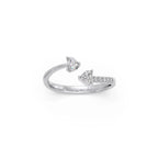Open Heart Diamond Ring in White Gold – Romantic Minimal Style