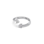 Open Heart Diamond Ring in White Gold – Romantic Minimal Style