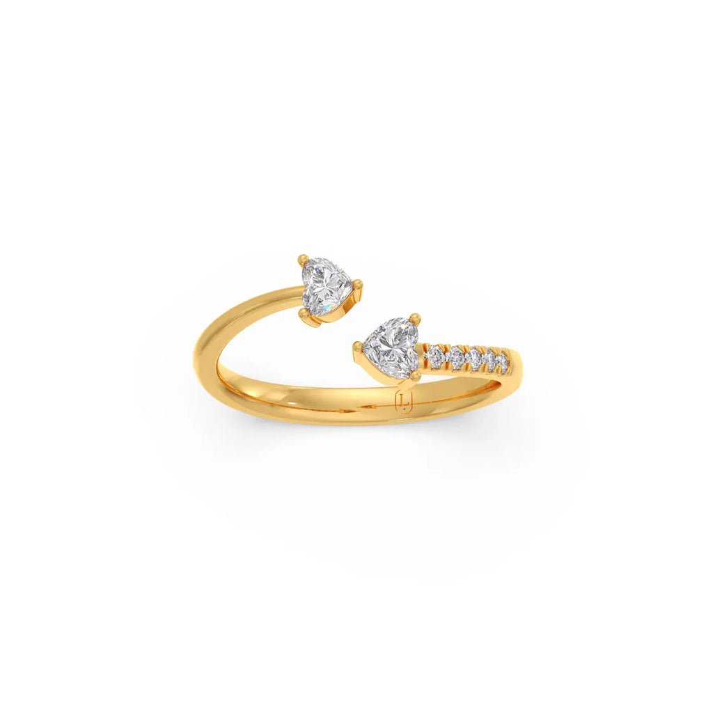 Open Heart Diamond Ring in White Gold – Romantic Minimal Style
