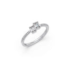 Double Emerald-Cut Diamond Ring in Yellow Gold – Dainty & Elegant Stackable Band