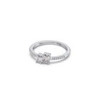 Double Emerald-Cut Diamond Ring in Yellow Gold – Dainty & Elegant Stackable Band