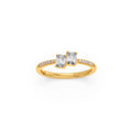 Double Emerald-Cut Diamond Ring in Yellow Gold – Dainty & Elegant Stackable Band