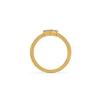 Double Emerald-Cut Diamond Ring in Yellow Gold – Dainty & Elegant Stackable Band