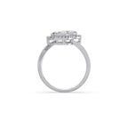 Double Marquise Halo Diamond Ring for Women – White Gold Open Ring Design
