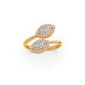 Double Marquise Halo Diamond Ring for Women – White Gold Open Ring Design