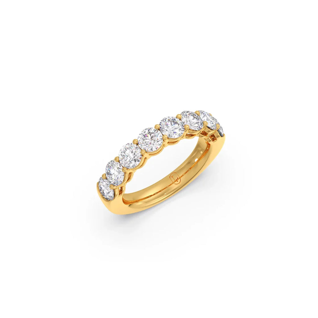 Classic Round Diamond Band in Yellow Gold – Full Eternity Style