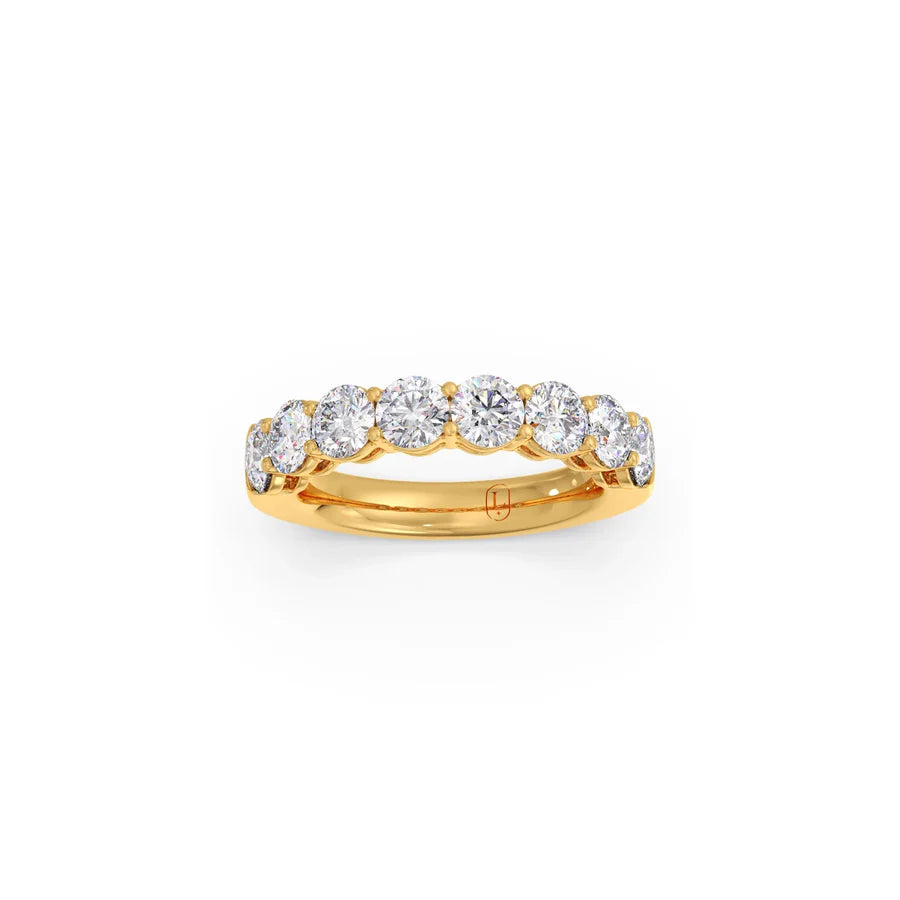 Classic Round Diamond Band in Yellow Gold – Full Eternity Style
