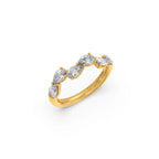 Pear & Oval Diamond Band Ring for Women – Elegant Gold Diamond Ring – Minimal & Sparkling Style