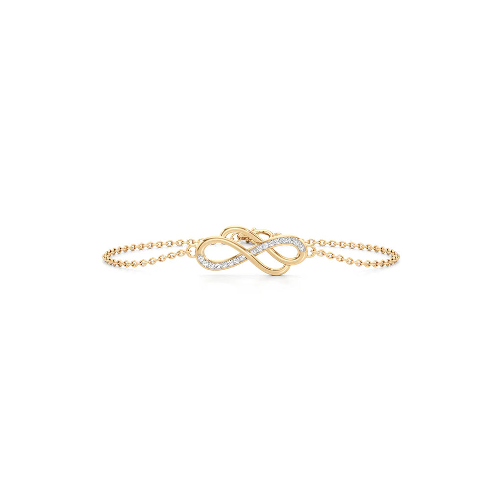 Infinity Diamond Bracelet in Yellow Gold | Love & Forever Symbol