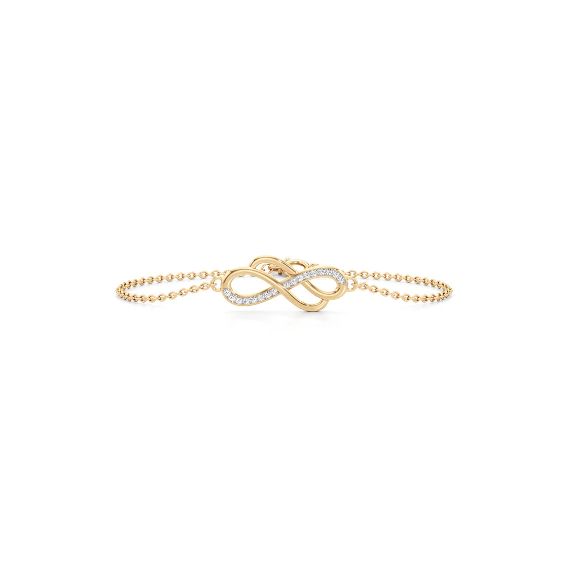 Infinity Diamond Bracelet in Yellow Gold | Love & Forever Symbol