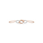 Diamond Link Bracelet in Gold & White Finish – Elegant Dual-Tone Design