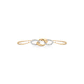 Diamond Link Bracelet in Gold & White Finish – Elegant Dual-Tone Design