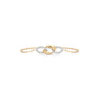 Diamond Link Bracelet in Gold & White Finish – Elegant Dual-Tone Design
